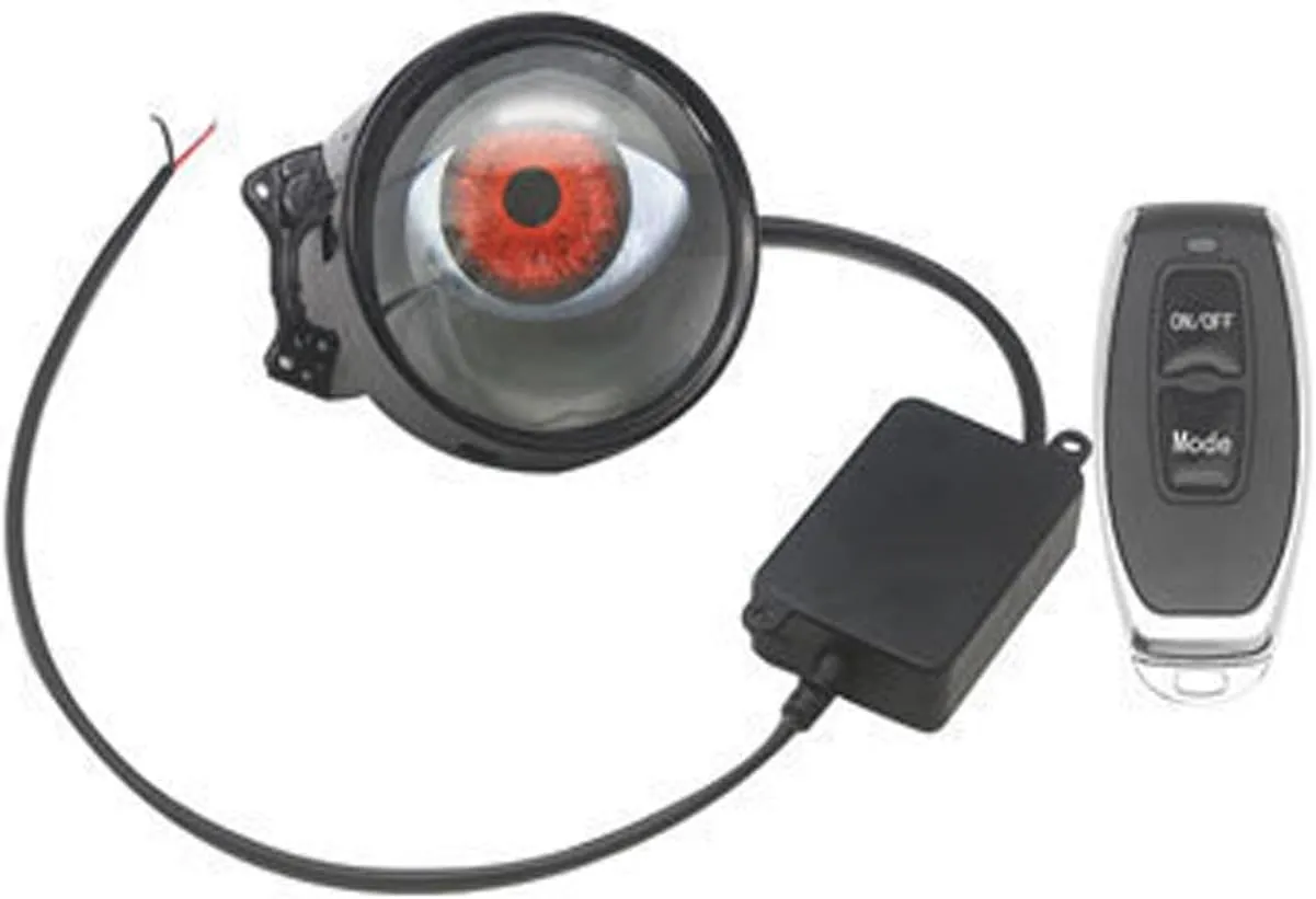 Devil Eye Headlight for Car, Dynamic Devil Eye Car Headlights with Adjustable Eye Pattern, Mini Lens Eyeball Lights for Vehicles, Remote Controlled Demon Eye (B)