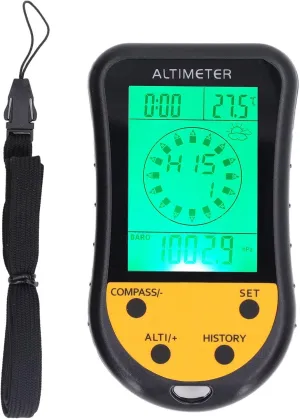 Digital Altimeter, 8 in 1 LCD Display Barometric Pressure Tester with Backlight, Multifunction Barometer Thermometer for Outdoor Sports Enthusiasts