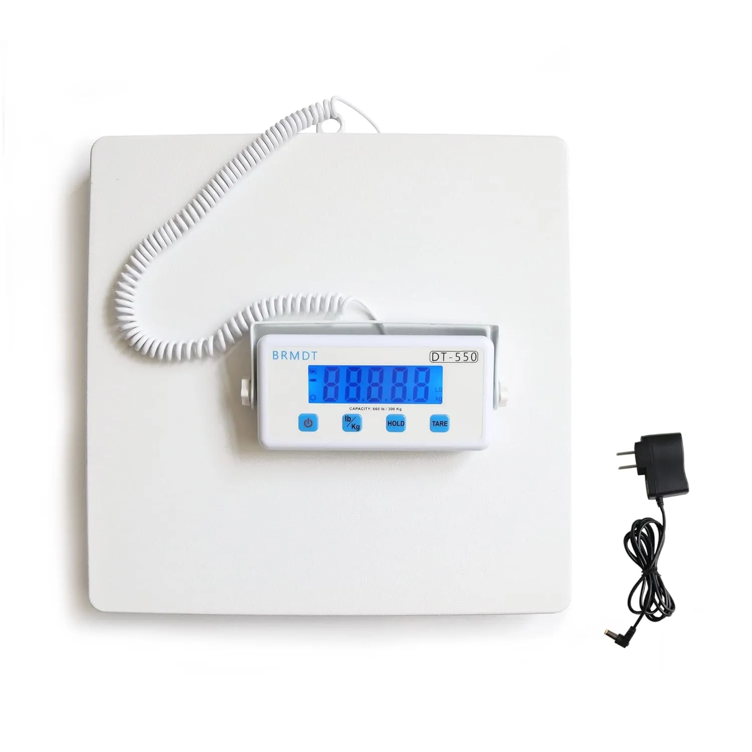 Digital Scales for Body Weight Heavy Duty for Hospital & Physician Use, Large Digital Display and Base, Desktop & Suspended Display Screen with Bracket, Weigh Up to 660lbs/300kg (White, DT-550)