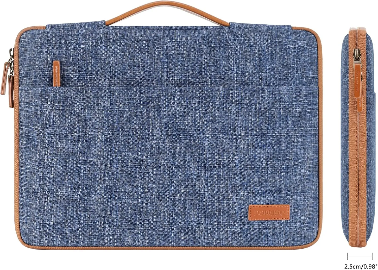 DOMISO 16 inch Laptop Sleeve Canvas Notebook Portable Carrying Bag Case Handbag for 16" Dell/HP Pavilion Envy/ThinkPad IdeaPad/ASUS Vivobook,Blue
