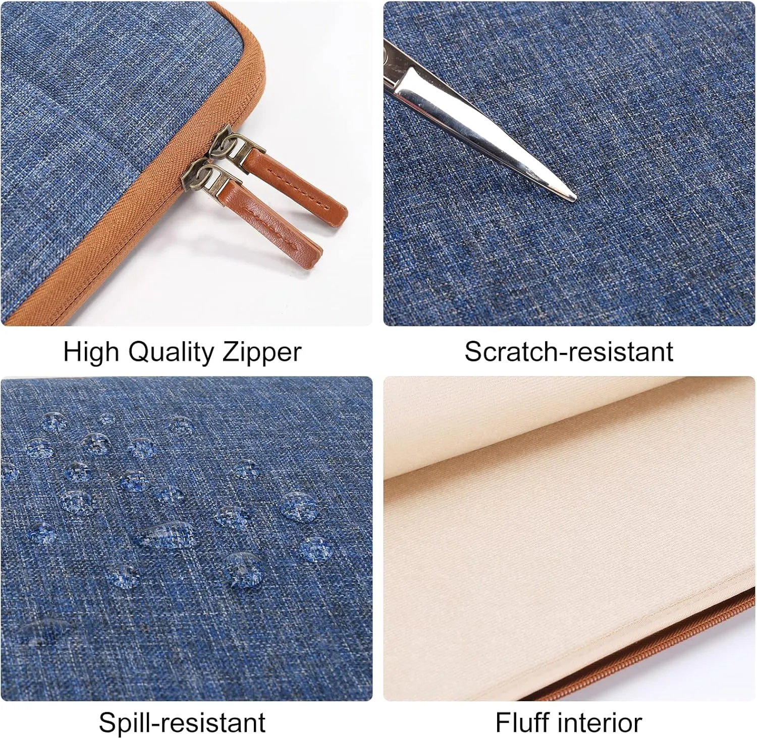 DOMISO 16 inch Laptop Sleeve Canvas Notebook Portable Carrying Bag Case Handbag for 16" Dell/HP Pavilion Envy/ThinkPad IdeaPad/ASUS Vivobook,Blue