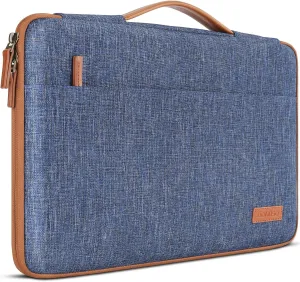 DOMISO 16 inch Laptop Sleeve Canvas Notebook Portable Carrying Bag Case Handbag for 16" Dell/HP Pavilion Envy/ThinkPad IdeaPad/ASUS Vivobook,Blue