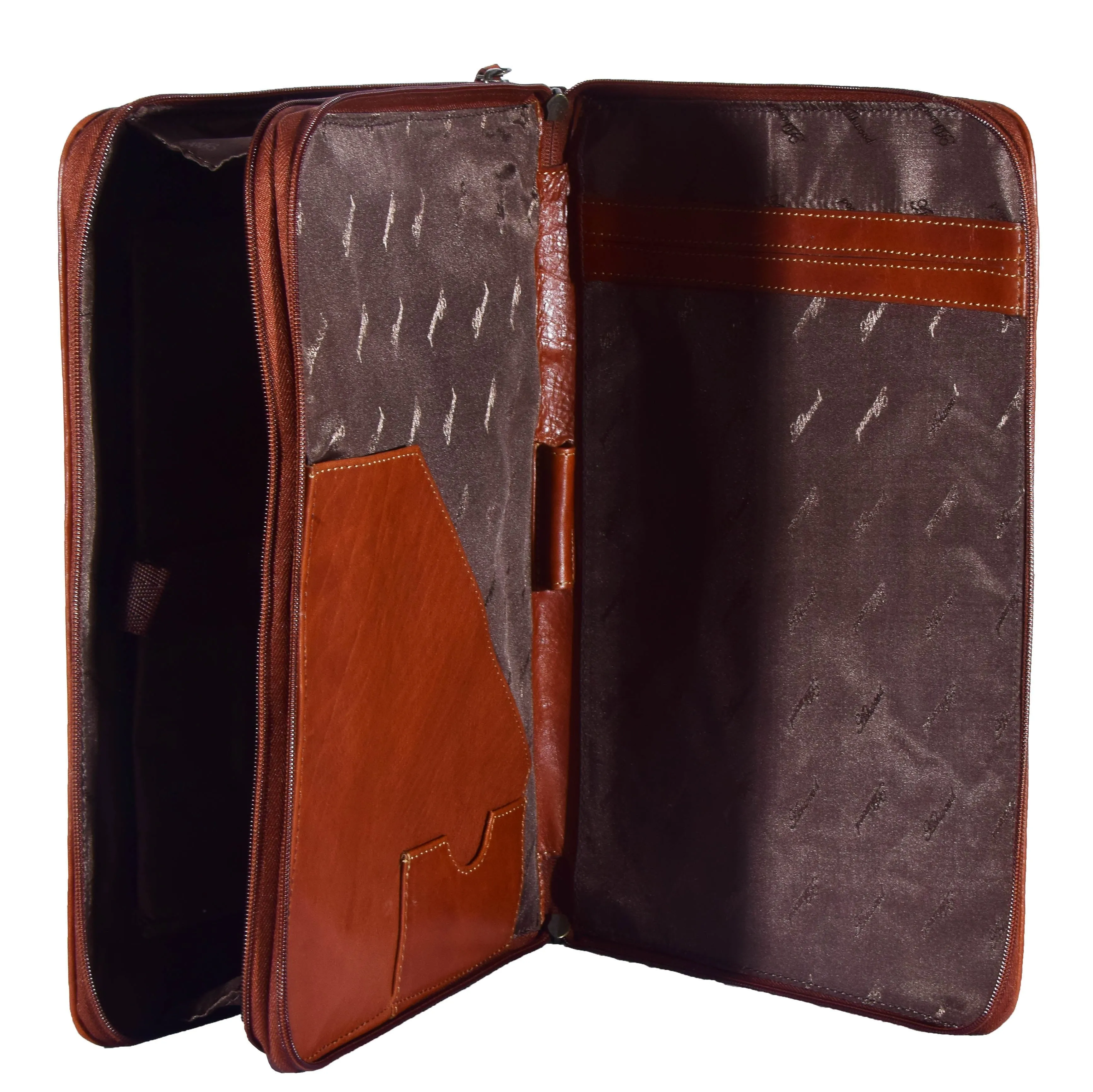 DR293 Real Leather Portfolio Case A4 Document Holder Chestnut