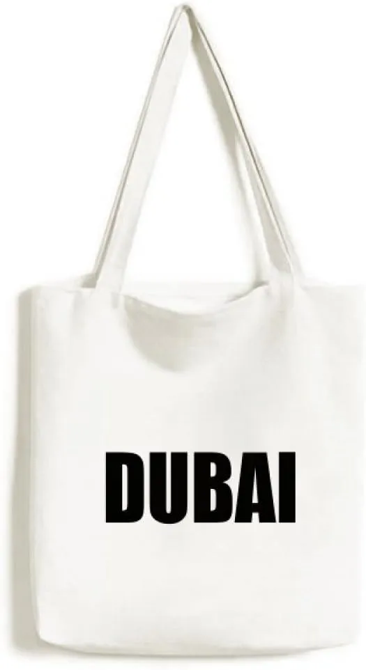 Dubai United Arab Emirates Name Environmentally Tote Canvas Bag Shopping Handbag Craft Washable