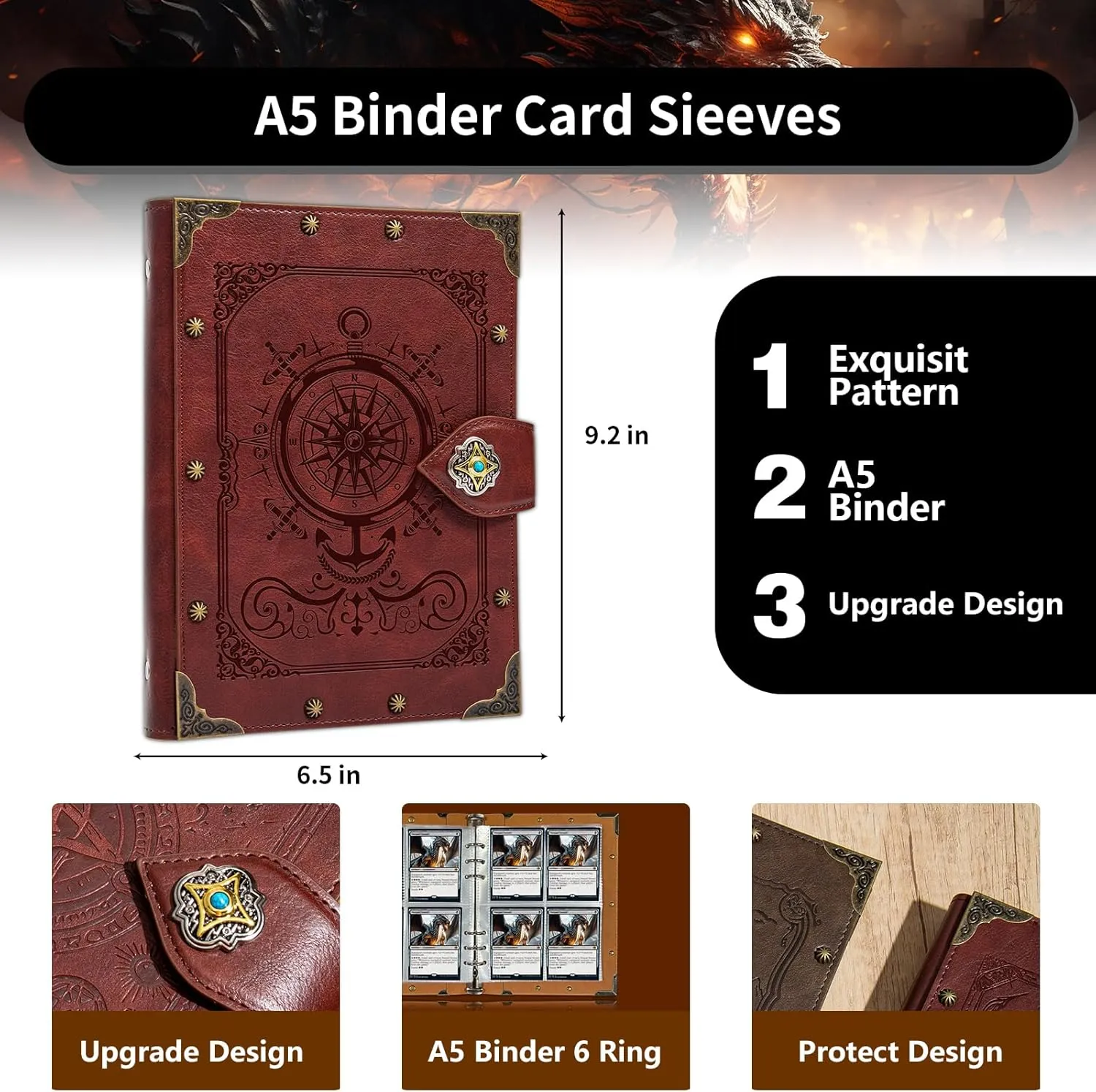 DUROTAN 240 Card Binder-4 Pocket Pages For TCG Storage Portfolio,Compatible with MTG,Comic Trading Collectible Card,Basketball Card and Sports Card