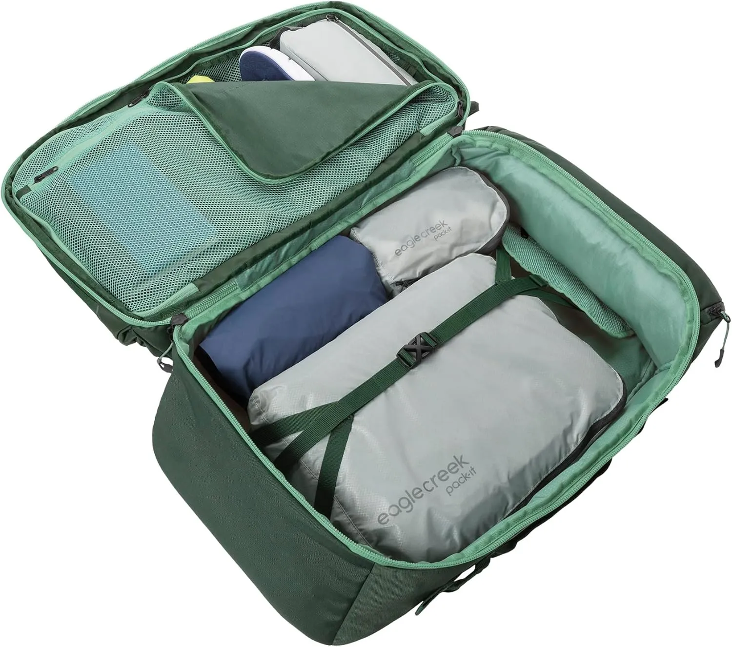 eagle creek Tour Travel Pack 55L - Versatile Luggage with Laptop-Computer-Backpack Compartment, Ideal for Adventurers, Jungle Green