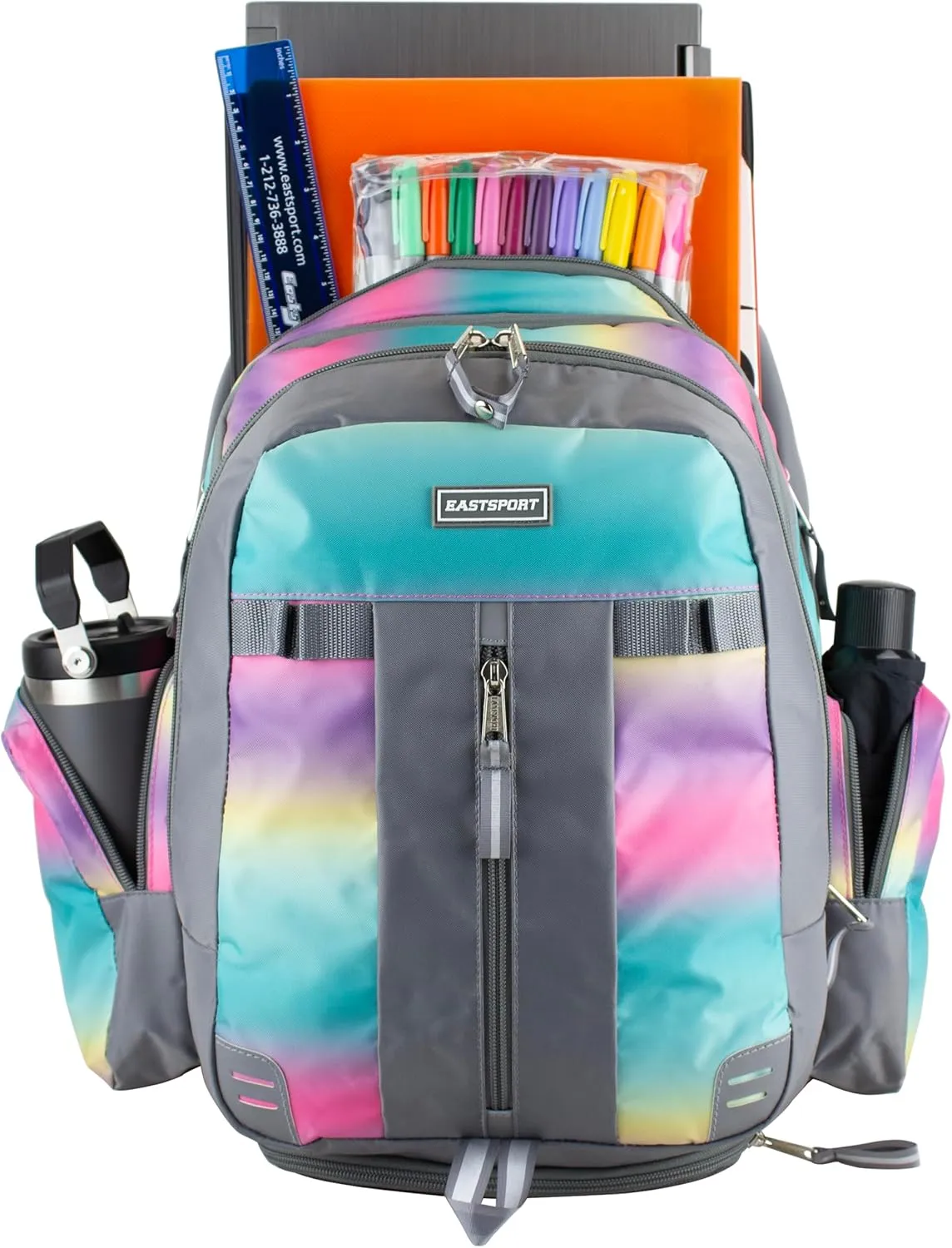 Eastsport Extra Large Backpack Expandable Oversized For Travel Hiking Work Camping Sports Outdoors With Drawstring Bag 18x13.5x9.5 Mochila De Viaje Ombre