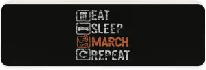 Eat Sleep March Repeat Rectangular Pencil Pen Case Portable Cute Storage Box with Lid Snap Closure
