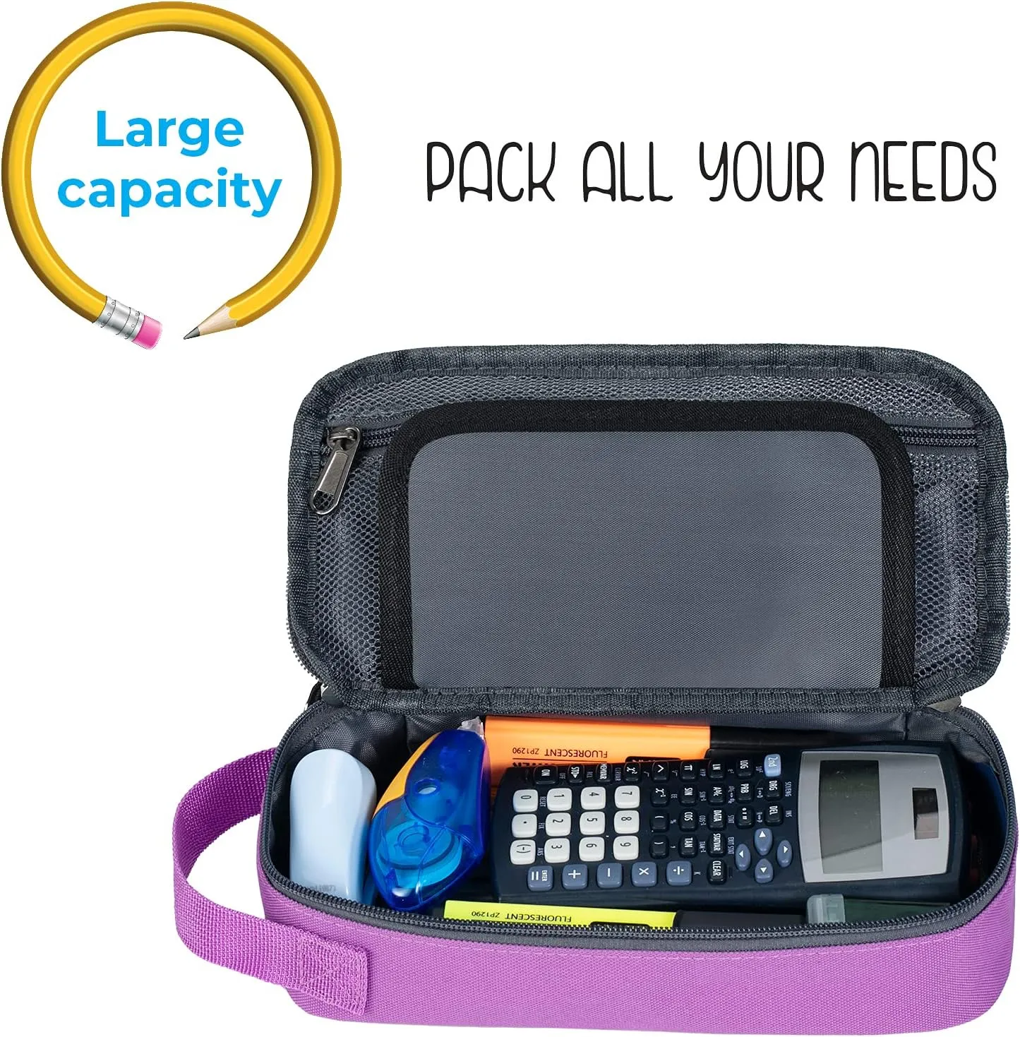 ECHSRT Large Pencil Case, Aesthetic Pen Pouch with Big Capacity, Minimalist Portable Stationery Bag with Handle for Office Organizer Aesthetic Pencil Cases