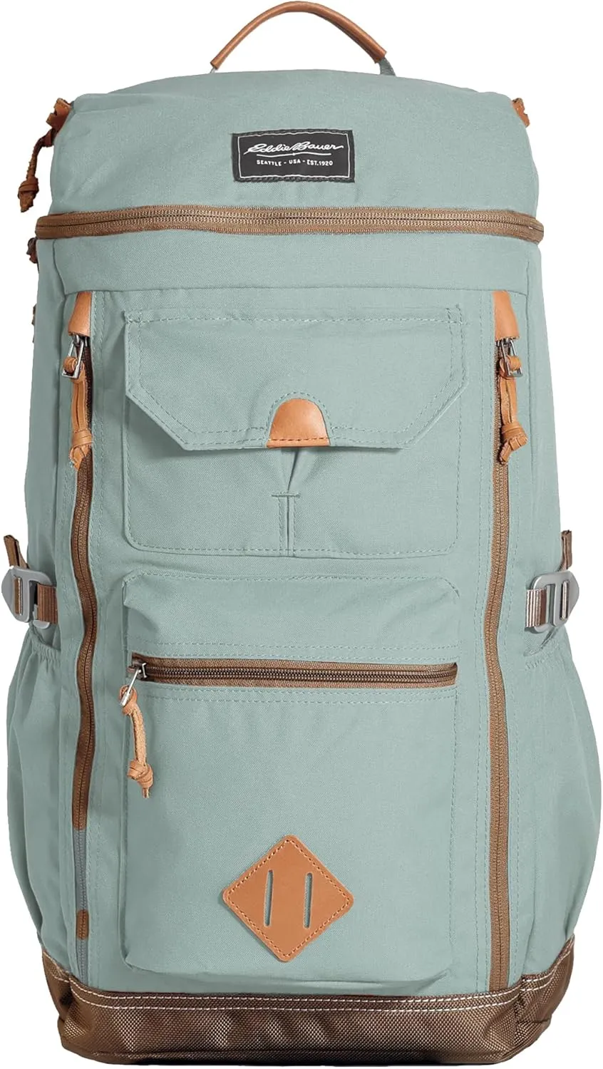 Eddie Bauer Bygone Backpack with Exterior Pockets and Laptop Compatible Sleeve, Light Heather Grey, 30L