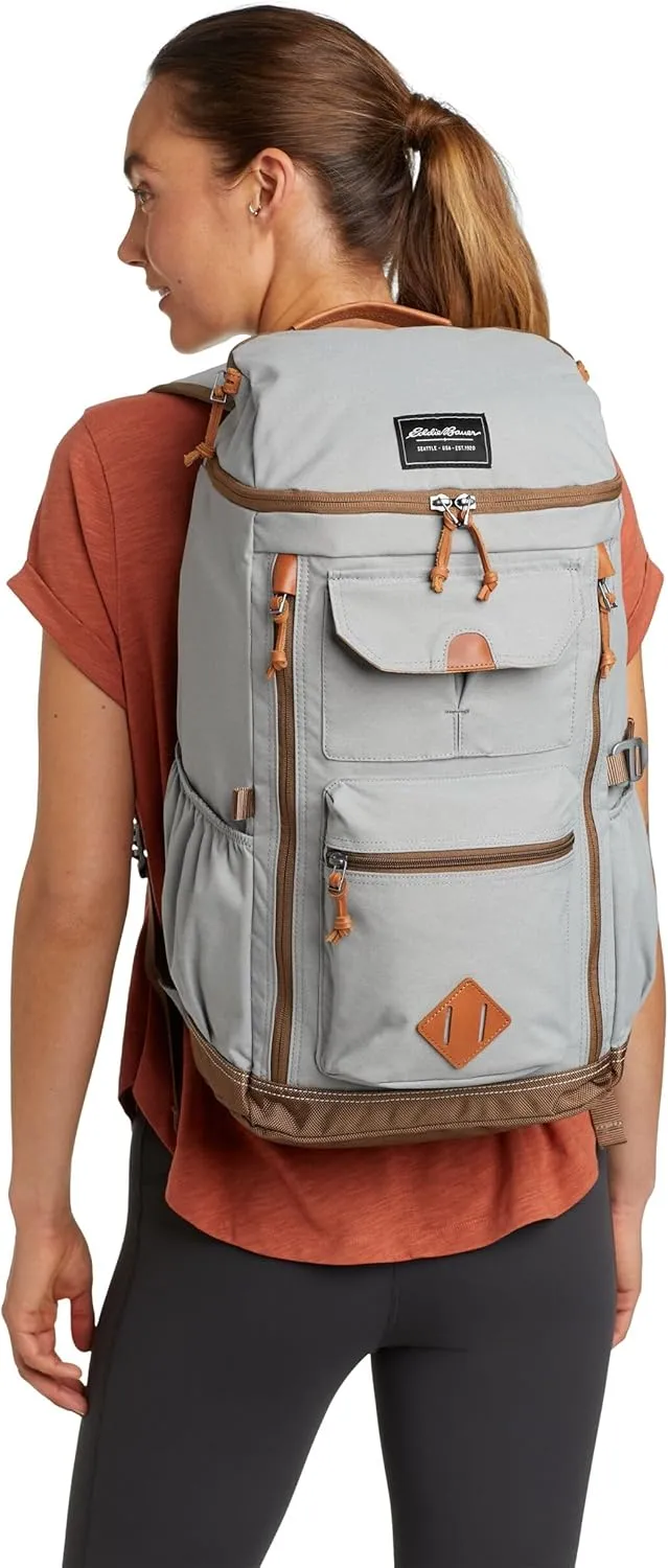 Eddie Bauer Bygone Backpack with Exterior Pockets and Laptop Compatible Sleeve, Sienna, 30L