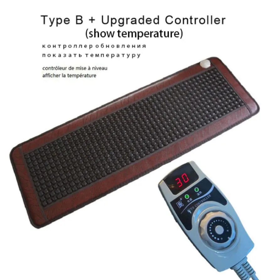 Electric Heated Jade Germanium Stone Massage Mat with Temperature Display