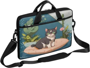 Elegant Flower Laptop Bag for Women Men 13-15 Inch Computer Briefcase Bag Lightweight Notebook Shoulder Messenger Bag