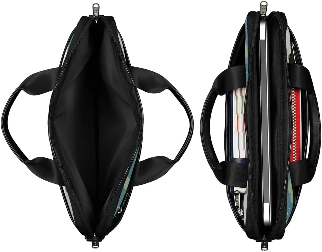 Elegant Flower Laptop Bag for Women Men 13-15 Inch Computer Briefcase Bag Lightweight Notebook Shoulder Messenger Bag