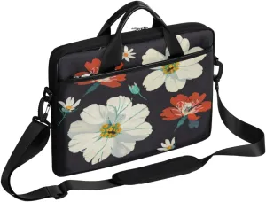 Elegant Flower Laptop Bag for Women Men 13-15 Inch Computer Briefcase Bag Lightweight Notebook Shoulder Messenger Bag