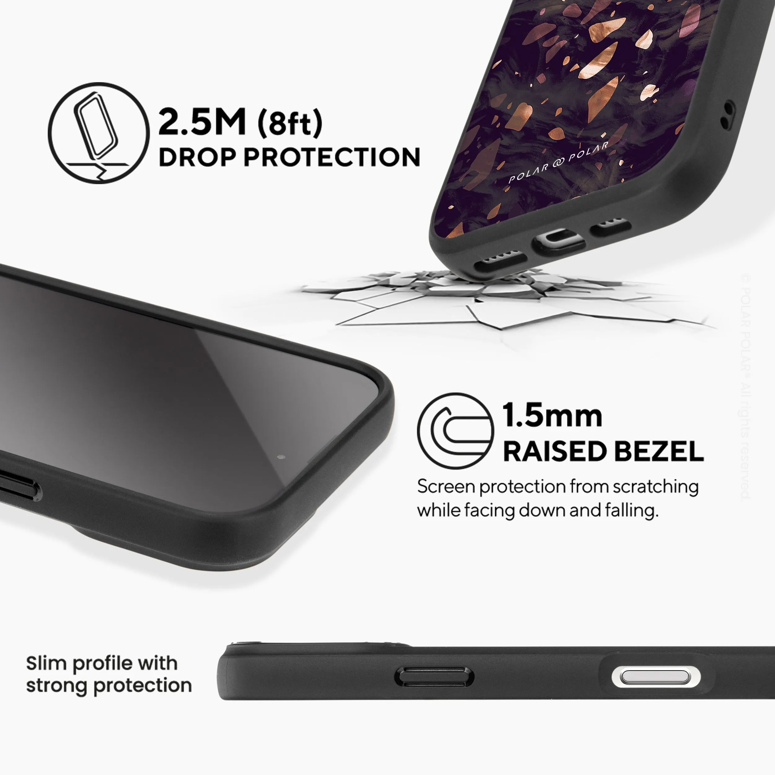 Eminence Terrazzo Gem - iPhone 16 Frosted Black Bumper MagSafe Case