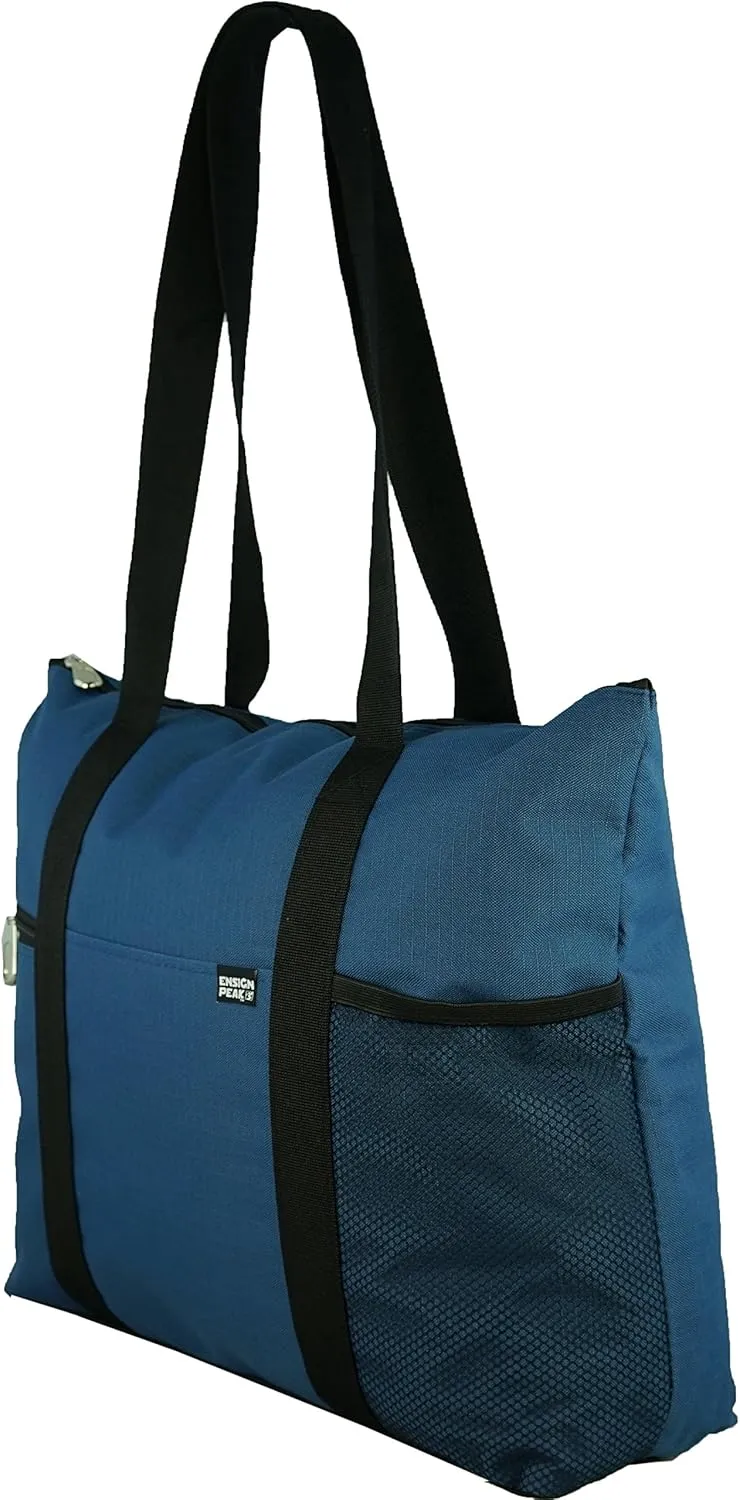 Ensign Peak Shoulder Tote with Multiple Pockets and Zipper Closure