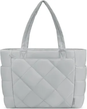 ETRONIK Tote Bag for Women, Lightweight Puffy Tote Bag with Multiple Pockets, Large Quilted Shoulder Handbag for Travel