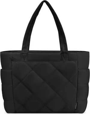 ETRONIK Tote Bag for Women, Lightweight Puffy Tote Bag with Multiple Pockets, Large Quilted Shoulder Handbag for Travel