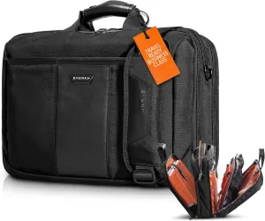 EVERKI Versa Premium Business Laptop Briefcase Bag - Heavy Duty Laptop Carrying Bag, Travel Laptop Bag with Pockets, Business Travel Bag,Computer Bag for Laptops 13 to 17.3 Inch- (EKB427BK17) Black.