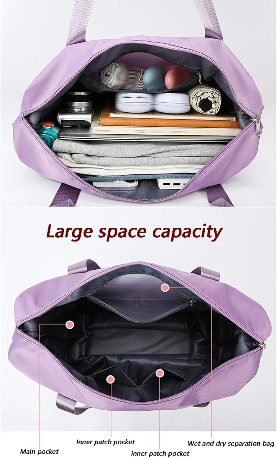 Expandable Wheeled Duffel Bag - Collapsible Luggage with 360° Silent Spinner Wheels & Retractable Handle, Water-Resistant Rolling Gym Bag for Travel/Fitness(Blue)