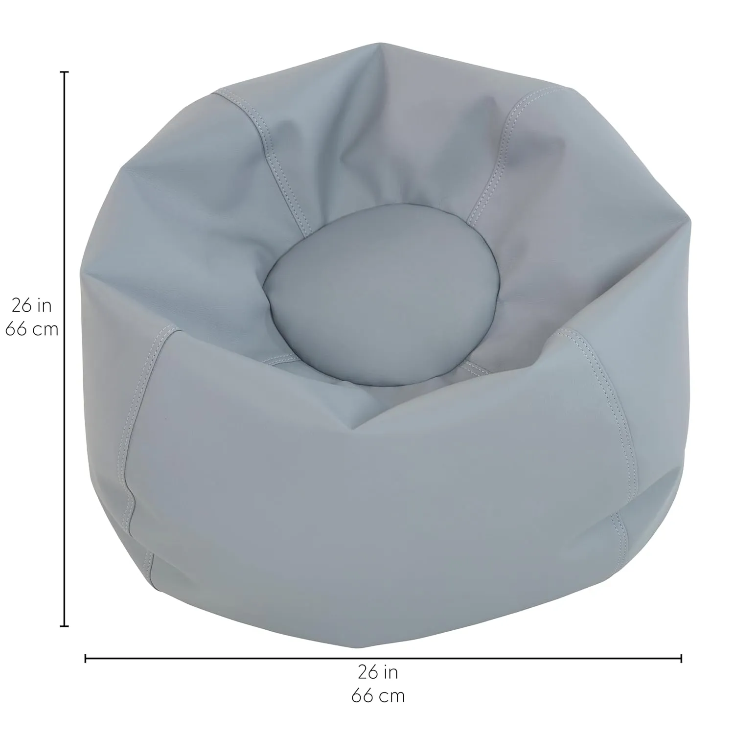 Factory Direct Partners 10477-GY SoftScape Classic 26" Junior Bean Bag Chair, Furniture for Kids, Libraries or Home - Gray