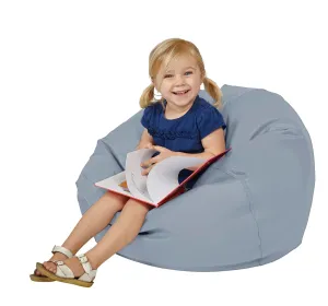 Factory Direct Partners 10477-GY SoftScape Classic 26" Junior Bean Bag Chair, Furniture for Kids, Libraries or Home - Gray