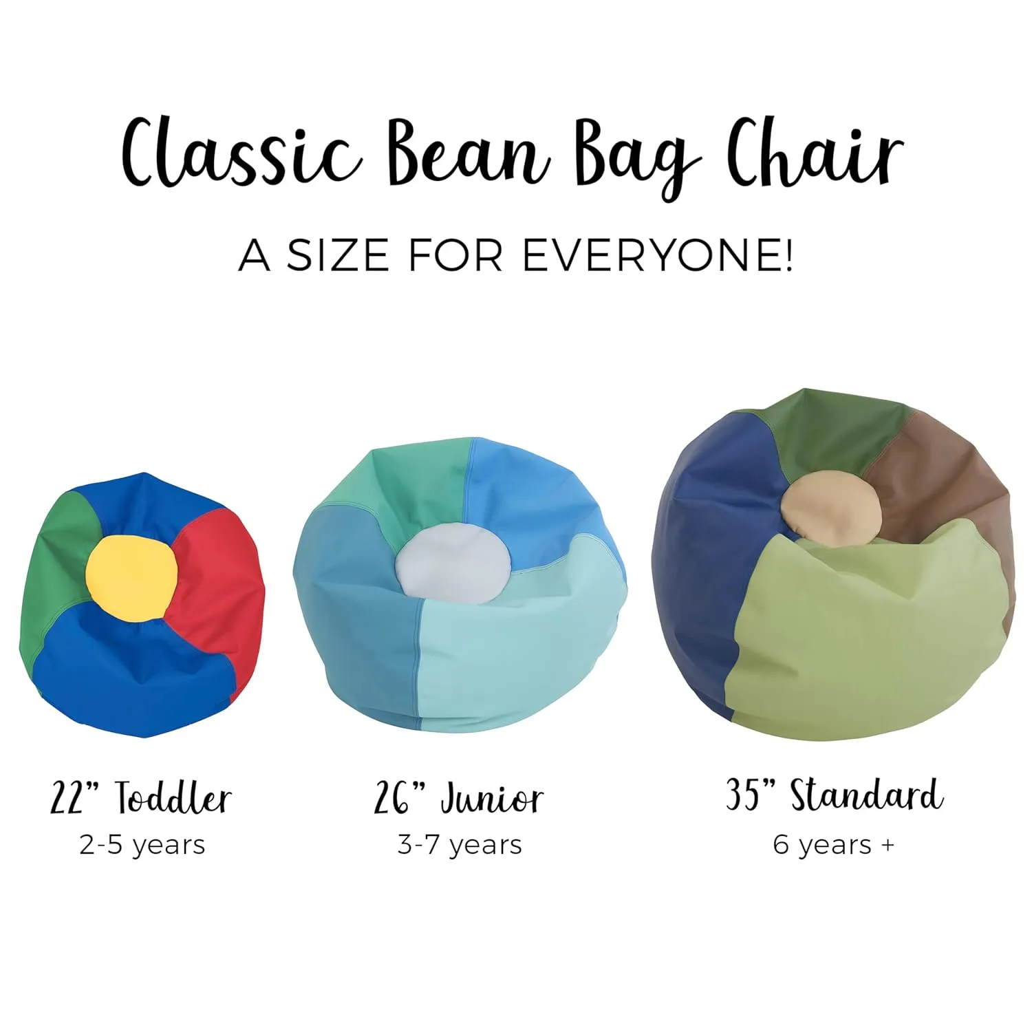 Factory Direct Partners 10477-GY SoftScape Classic 26" Junior Bean Bag Chair, Furniture for Kids, Libraries or Home - Gray