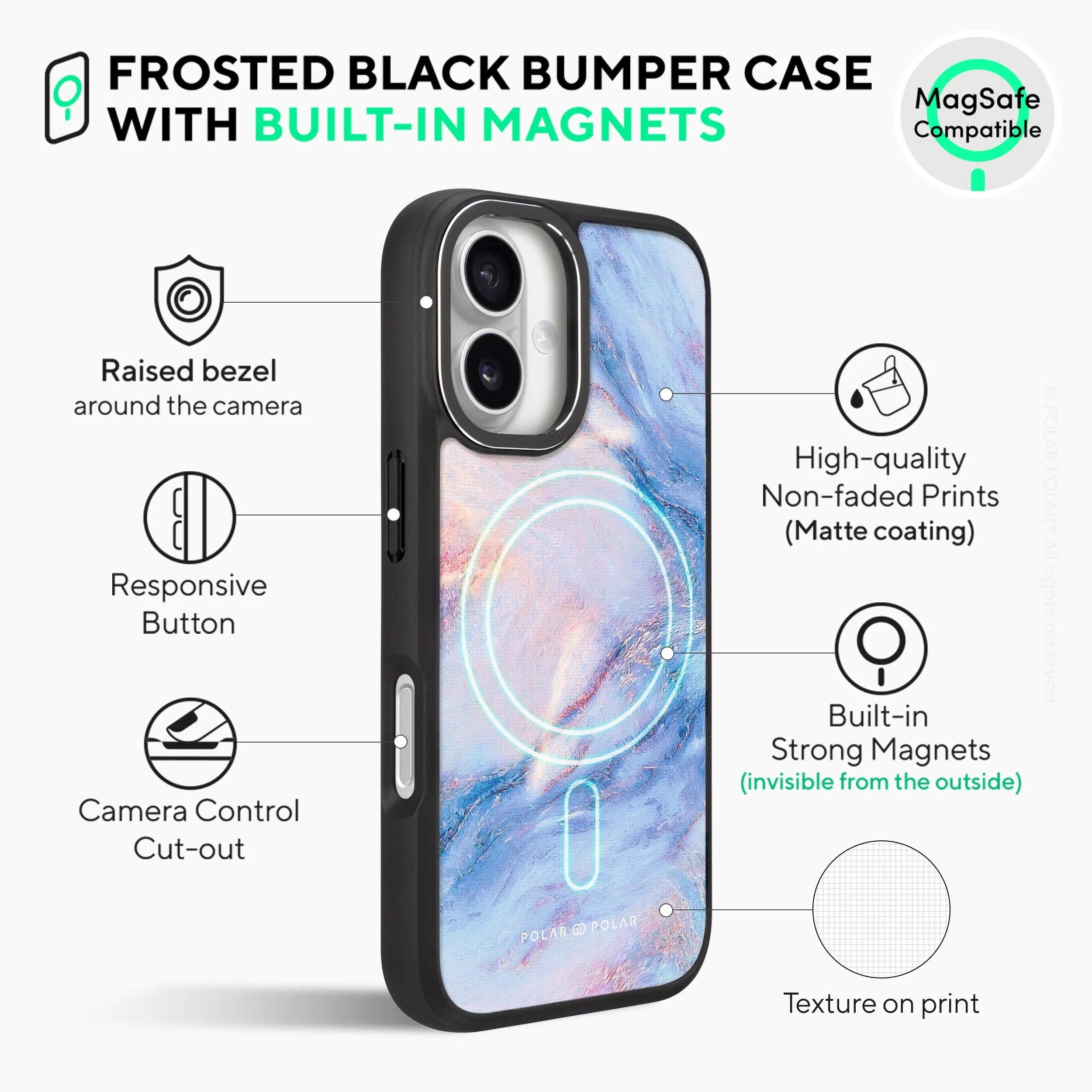 Fairy - iPhone 16 Plus Frosted Black Bumper MagSafe Case