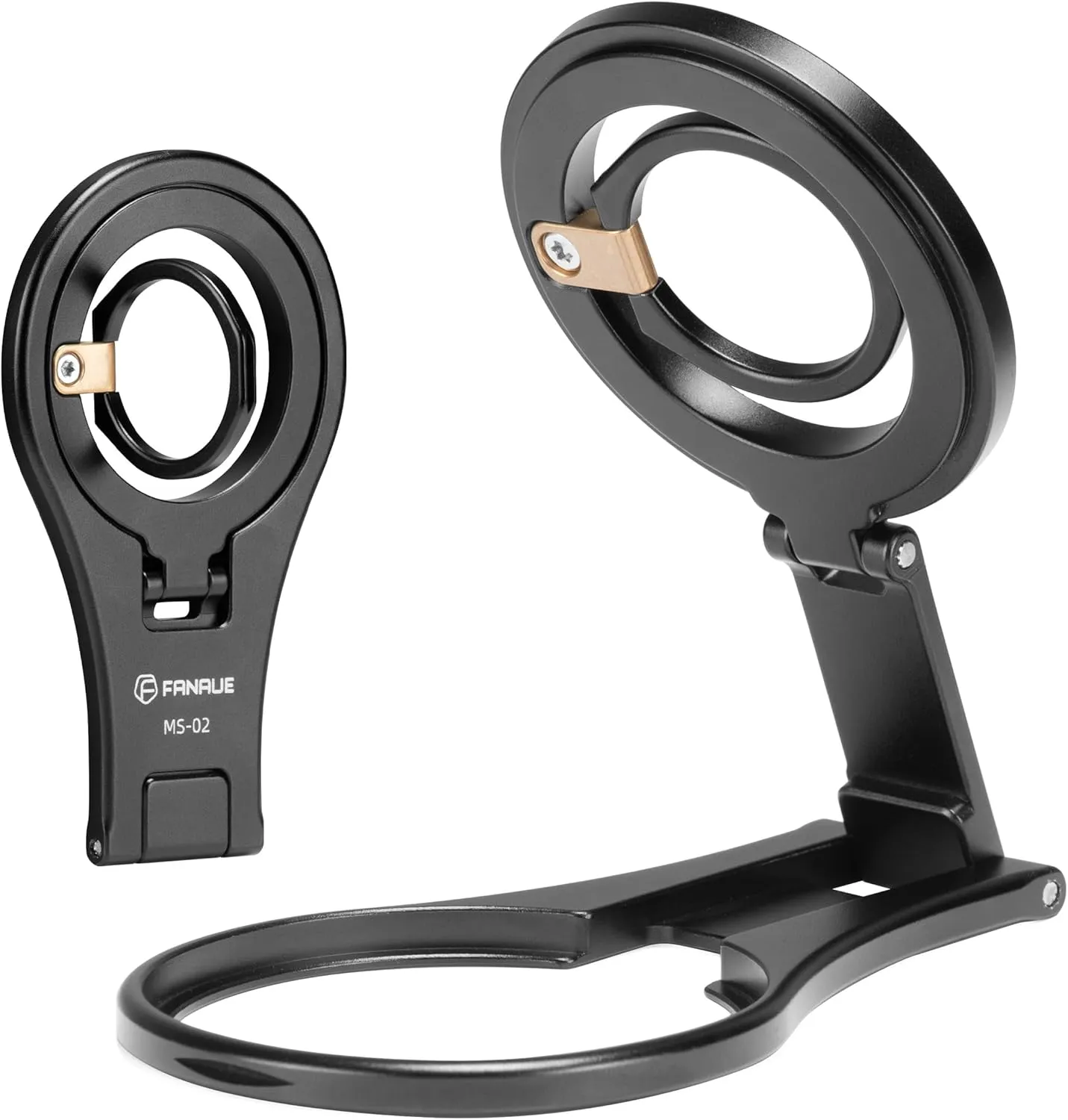 FANAUE Cell Phone Stand Holder, Desk Foldable Magnetic Phone Ring Grip, MagSafe Office Portable Smartphone Tripod Compatible with iPhone 16 15 Pro Max