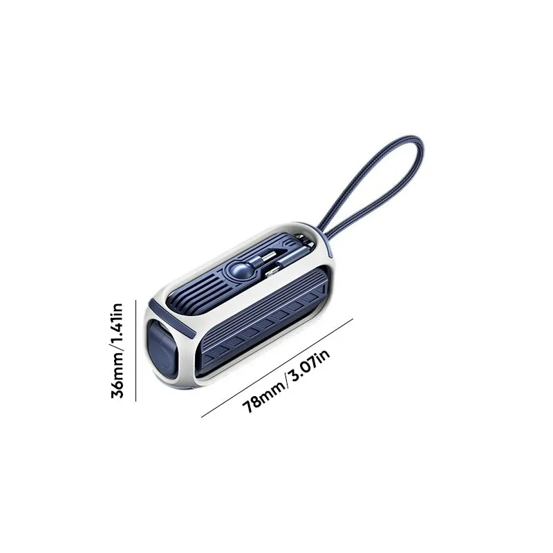 Fast charging rotating power bank with built-in cable