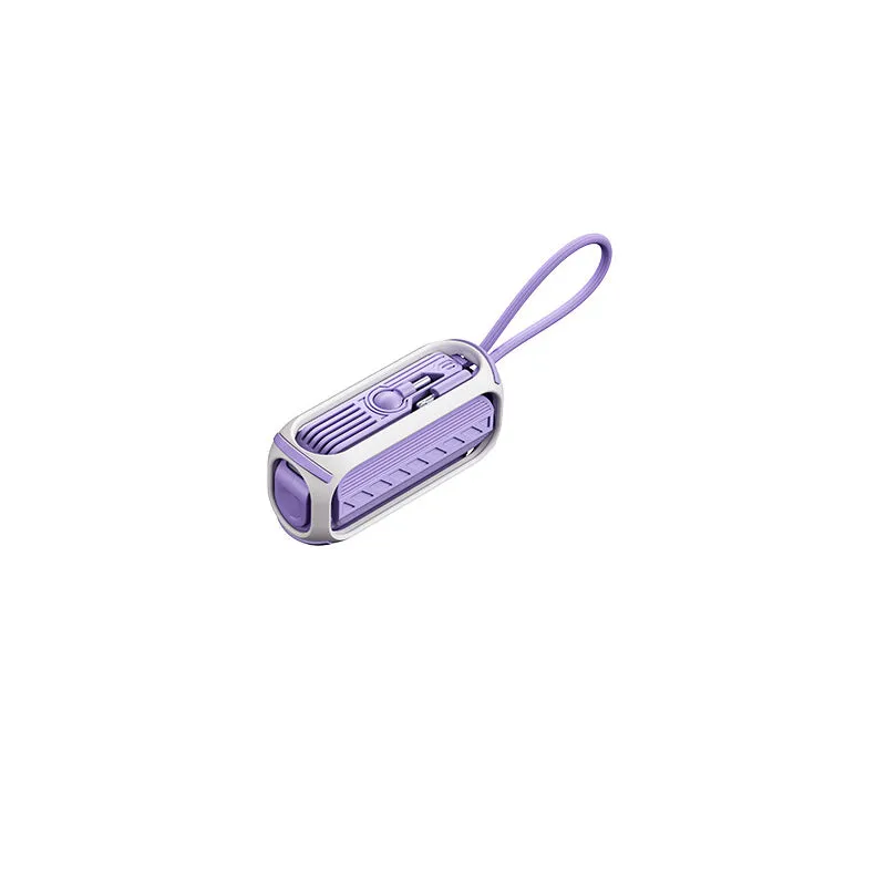 Fast charging rotating power bank with built-in cable