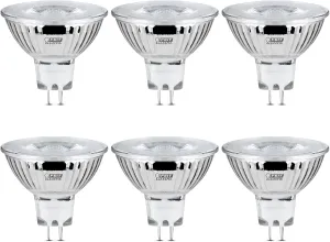 Feit Electric 6W LED Bulbs with 50W Equivalent, Dimmable, MR16 Light Bulbs, 22 Yrs. Lifetime, 500 Lumens, 3000K Warm White, 6 Bulbs - BPEXN/930CA/6