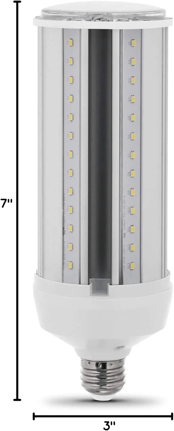 Feit Electric C4000/5K/LEDG2 300W Equivalent Mini Corn Bulb, Corn Cob High Output LED Light Bulb, E26 Base, 5000K Daylight, 3” x 3” x 7”