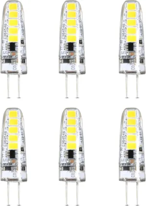 Feit Electric G4 LED Bulb, Dimmable, 20W Equivalent, 12V, 3000K Warm White, 170 Lumens, 10,000 Hours, Halogen Bulb Replacement Capsule, BP20G4/830/LED/6, 6-Pack