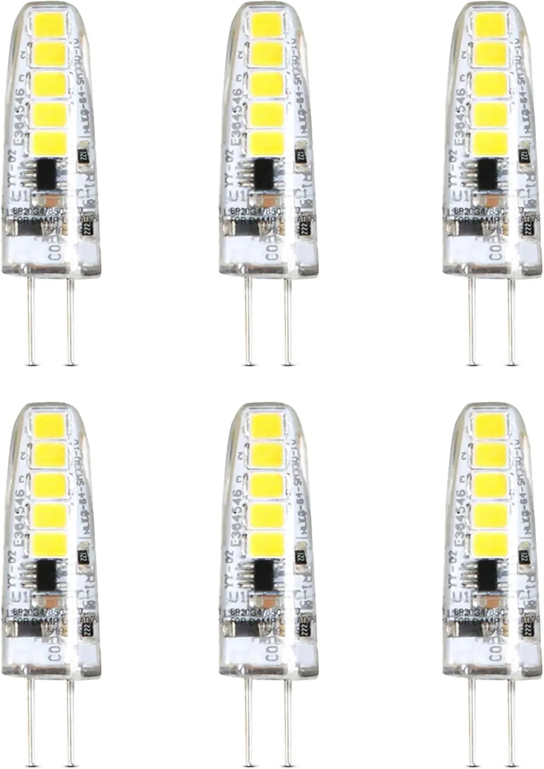 Feit Electric G4 LED Bulb, Dimmable, 20W Equivalent, 12V, 3000K Warm White, 170 Lumens, 10,000 Hours, Halogen Bulb Replacement Capsule, BP20G4/830/LED/6, 6-Pack