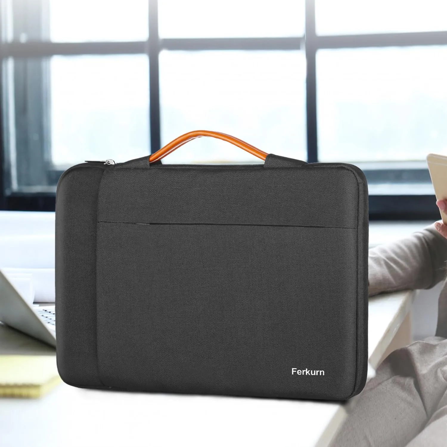 Ferkurn Laptop Case Bag Chromebook Case Sleeve for MacBook Air/Pro, Dell Inspiron, ASUS Zenbook, HP Pavilion, Lenovo IdeaPad, Samsung Chromebook, Acer, Computer Carrying Bag Cover, Black, 13 Inch