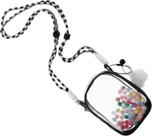 Figure Display Bag Lightweight PVC Case Shoulder Strap for Small Dolls