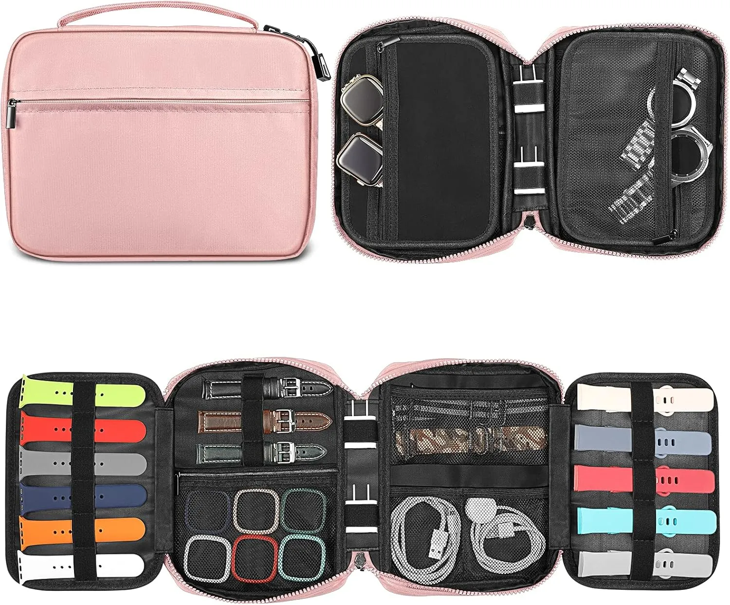 Fintie Watch Band Storage Bag Organizer, Travel Replacement Wrist Straps Carrying Case Pouch for Smartwatch Bands, Pin, Cable, Cases Accessories