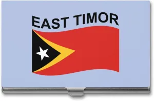 Flag of East Timor Metal Business Card Holder Wallet Slim Pocket Sports Credit Cards Case