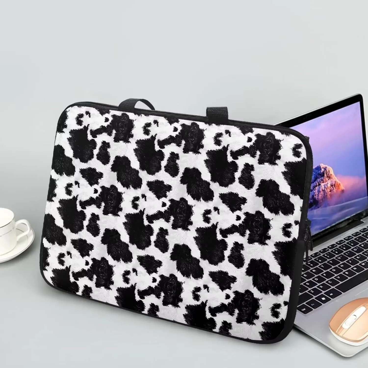 Floral Laptop Tote Bag 15.6" for Women，Fashion Laptop Bag with Handle Laptop Messenger Bag 17.3"