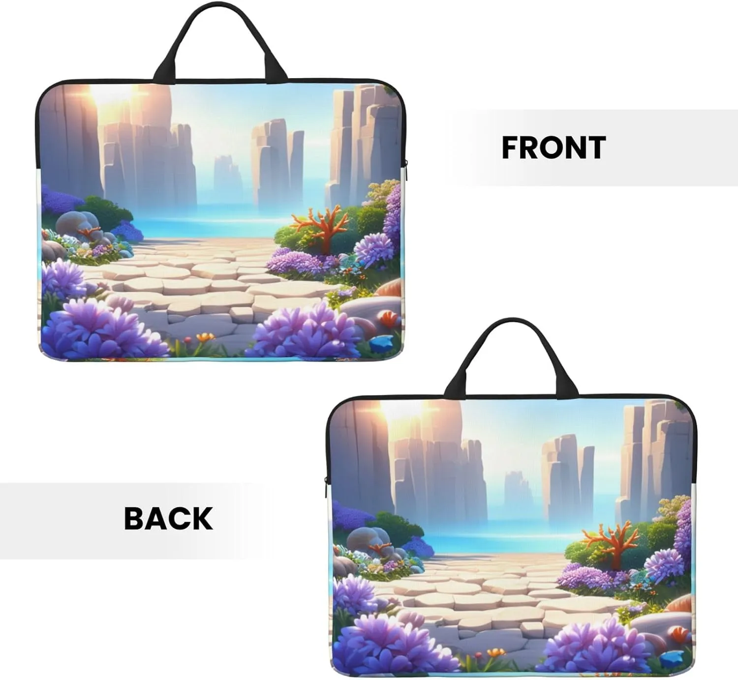 Flowery Paths and boulders 14 Inch Laptop Case, Water-Resistant and Shockproof Computer Cases for Laptopsï¼ŒSuitable for Daily Travel