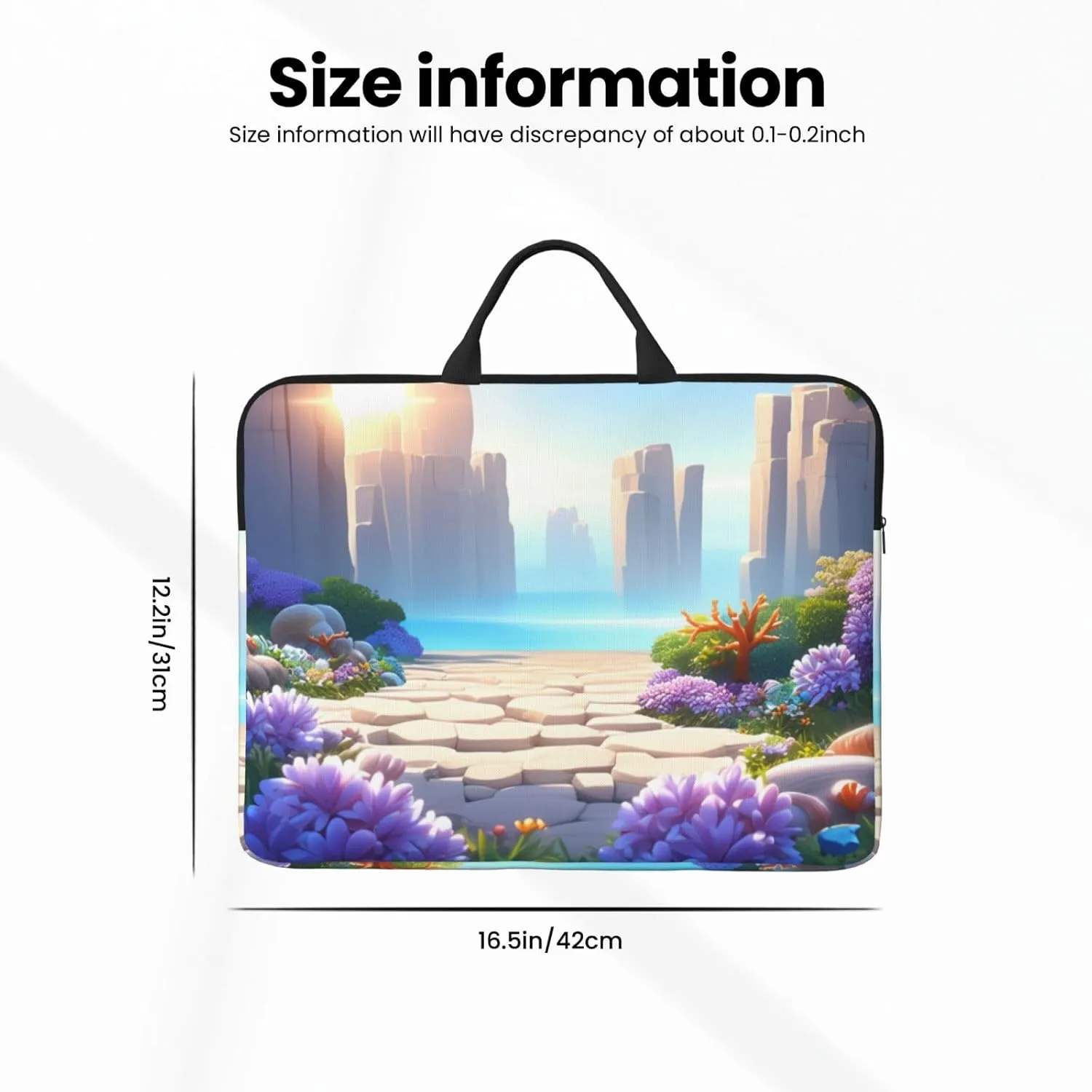 Flowery Paths and boulders 14 Inch Laptop Case, Water-Resistant and Shockproof Computer Cases for Laptopsï¼ŒSuitable for Daily Travel