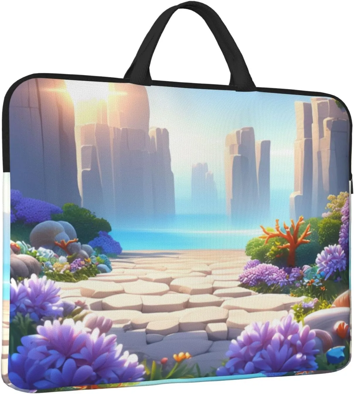 Flowery Paths and boulders 14 Inch Laptop Case, Water-Resistant and Shockproof Computer Cases for Laptopsï¼ŒSuitable for Daily Travel