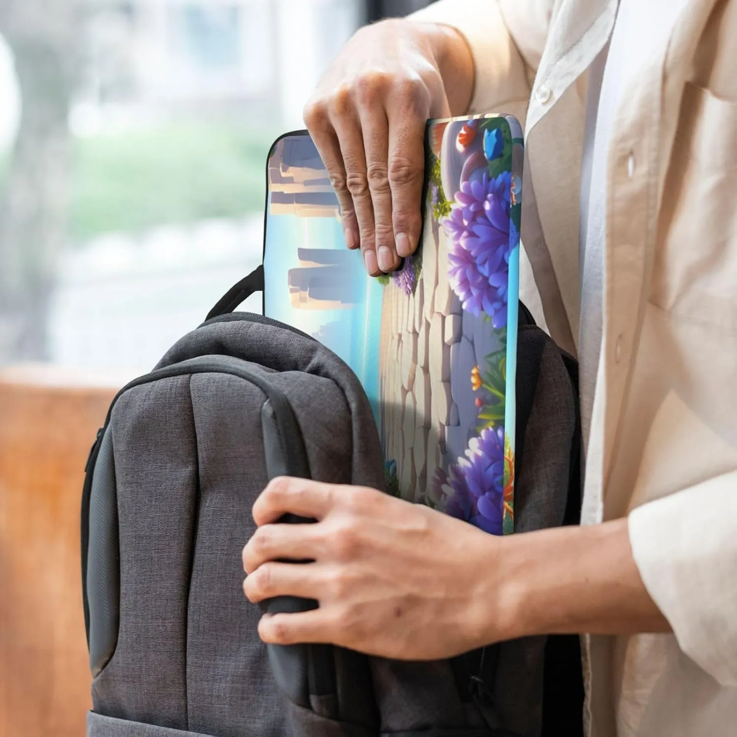 Flowery Paths and boulders 14 Inch Laptop Case, Water-Resistant and Shockproof Computer Cases for Laptopsï¼ŒSuitable for Daily Travel