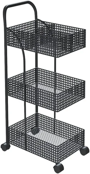 FLYIFE Iron Rack Bedroom Kitchen Metal Mobile Bathroom Storage Rack Wheeled Trolley Gold Kitchen Cart Kitchen Island