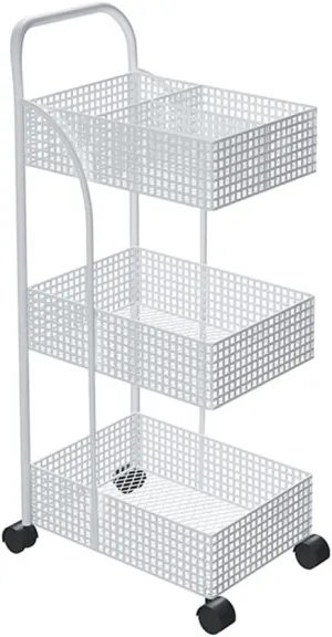 FLYIFE Iron Rack Bedroom Kitchen Metal Mobile Bathroom Storage Rack Wheeled Trolley Gold Kitchen Cart Kitchen Island/Gold/37X24X78