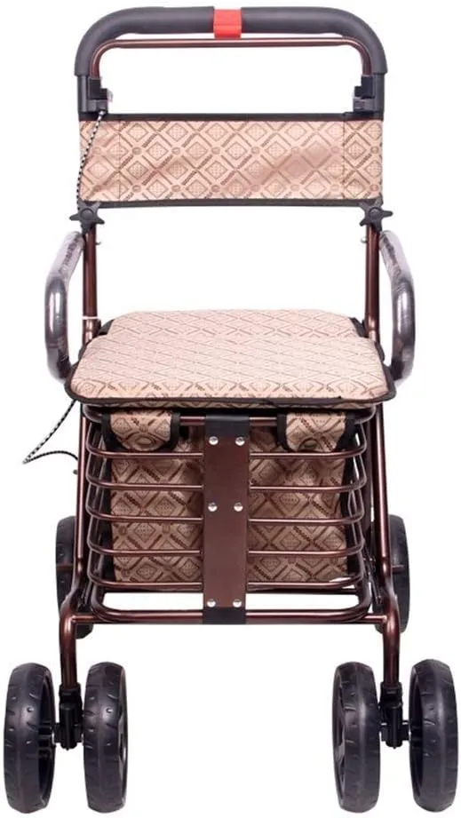 Folding Shopping cart for The Elderly Trolley, Wheeled Folding Shopping cart Assistant 4 Wheel 120KG, Folding, Sturdy, Stable Sports Assistance