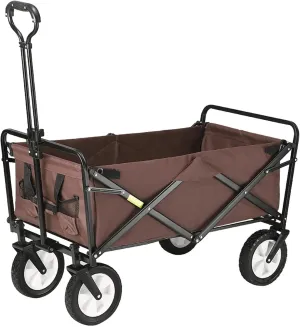 Folding Wheeled Trolley, Garden Hand Trolley with Adjustable Handle, Multifunctional Trolleys, Outdoor Pull Trolley for Camping, Beach, Festival, Shopping Trolley (E)
