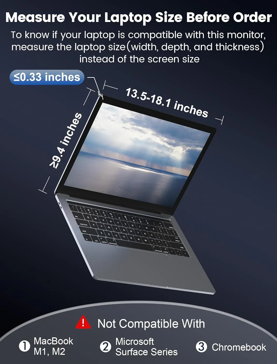 FOPO 15.6" Triple Monitor for Laptop, FHD 1080P IPS Screen Extender Portable Laptop for 15.6-17.3” Laptops, PnP Travel Laptop Screen Extender with USB-C&HDMI, Dual Monitor for Windows, Mac, Black